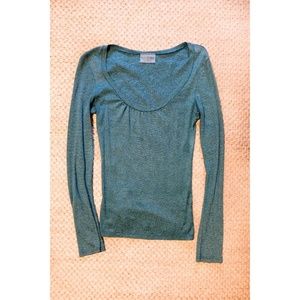 Long Sleeve Green, Glittery Michael Stars Shirt